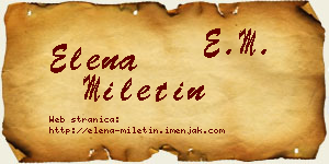 Elena Miletin vizit kartica